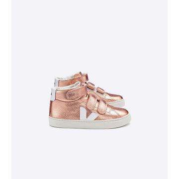 Veja ESPLAR MID LEATHER Kids' High Tops Gold | NZ 681ILH